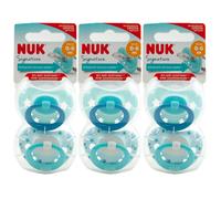 NUK Signature Tétine 0-6 Mois 3 x 2 (6) Bleu Tétine Taille 1