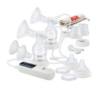 NUK Soft & Easy Tire-Lait Électrique Double | Kit avec Téterelles en Silicone et 2 Biberons Perfect Match | 150 ml, 2 Tailles 24/27 mm
