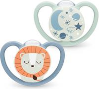 NUK Space Night Sucette en silicone taille 3 - Lion, Pour la nuit