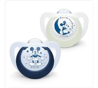 Nuk Star Mickey Night Silicone Pacifier_ 18-36M (x2 unités)