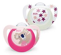NUK Star Night & Day Tétine pour bébé | 6-18 mois | Sucettes phosphorescentes | Silicone sans BPA | Koala rose | 2 pièces
