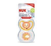 Nuk Sucette Silicone Space 18-36M Lion 2 Unités