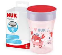 NUK Tasse d’Apprentissage Magic Cup | Bordure 360° antifuites | 8+ mois | sans BPA | 230 ml | crabe (rouge)