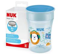 NUK Tasse d’Apprentissage Magic Cup | Bordure 360° antifuites | 8+ mois | sans BPA | 230 ml | hérisson (bleu)