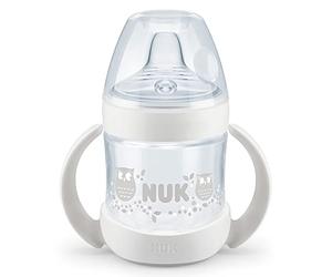 NUK Tasse d'Apprentissage Nature Sense, 150ml, Antifuite, 6-18 mois, Blanc