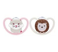 Nuk Sucette Physiologique Silicone +0m Renard Arc-en-Ciel Lot de 2