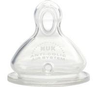 NUK Tetines en Silicone - Lot de 2 - 0-6m - Moyen trou G