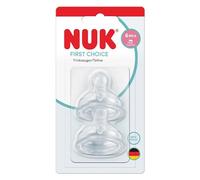 NUK First Choice Biberon Tétines | 6+ Mois | Tétines Anti-Colique | Silicone | Contrôle du Débit | 2 Pièces