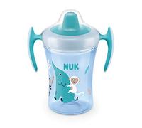 NUK Trainer Cup Gobelet d'apprentissage, anti-fuite, pour enfants de 6 mois et plus, sans BPA, 230 ml, motif d’éléphant, bleu