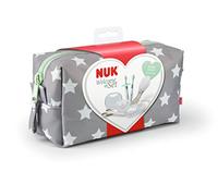 NUK Trousse de Soin Bébé avec Sucette (et étui), Brosse, Brosse a Dent Bébé (x2), Anneau de Dentition et Ciseaux, 7 Accessoires Inclus
