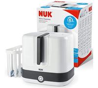 NUK Vario Express Stérilisateur de biberons | Stérilise à la vapeur jusqu'à 6 biberons et accessoires en 6 minutes | Arrêt automatique | Panier et tiges amovibles | Prise européenne à 2 broches