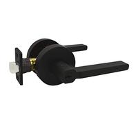 Nuk3y Thor Series Poignée de porte fine ronde moderne contemporaine Ensemble de leviers (entrée, noir mat)