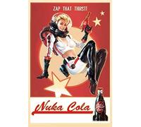 Nuka Cola Pin-Up Réplique de panneau en métal réplique de affiche en métal pour bar, décoration murale, hall et garage - 20 x 30 cm