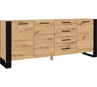 NUKA COMMODE COMMODE 87x197x45cm CHÊNE NOIR MAT