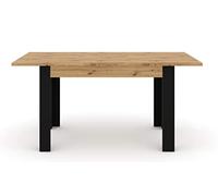 Table à rallonge Nuka H 120 - 160 cm en chêne artisan noir