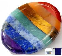 NUKAYAI Cristaux et pierres de guérison pour l'anxiété sensorielle 7 chakras ovales naturels minuscules accessoires de méditation cadeaux de santé mentale Fidget dépression stress anxiété articles