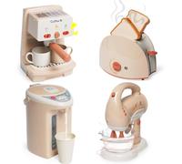 Nukdey Cuisine Electroménager Enfant-Accessoire Cuisine Enfant : Cafétière, Mixeur, Distributeur d'eau Intelligent, Grille-Pain, Cafetière Dinette pour Enfants de 3 Ans et Plus