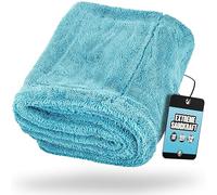 Nuke Guys Gamma Dryer XXL | Chiffon Sec Ultra Absorbant 1400GSM Bleu 50x80cm | Non Pelucheux, Fibres arrondies Douces, sans Rayures, Extra Large | Chiffon en Microfibre de qualité supérieure