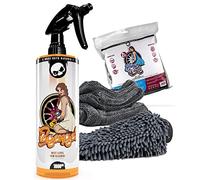Nuke Guys Kit de Lavage sans Acide pour Jantes de Voiture avec Gel nettoyant 1 l + kit Microfibre Shiny Wheels avec Gant de Lavage + Chiffon Sec en Fibres Douces 40 x 40 cm 1400 g/m²