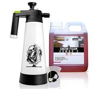 Nuke Guys Kit de mousse de neige, composé de vaporisateur de mousse Nuke Guys de 2 l, mousse de neige ValetPRO Combo2 de 1 l et gobelet doseur Nuke Guys de 150 ml gradué, avec motif de crâne Nuke Guys