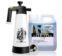 Nuke Guys Kit de mousse de neige composé de vaporisateur de mousse Nuke Guys de 2 l mousse de neige ValetPRO pH neutre de 1 l et gobelet doseur Nuke Guys de 150 ml gradué avec motif de crâne Nuke Guys