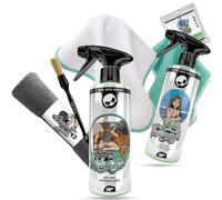 Nuke Guys Nettoyage intérieur Bundle Basis | See Through nettoyant vitres 0,5L + nettoyant intérieur 0,5L + 5x chiffon microfibre Asphaltliebe + chiffon gaufré 2er Pack + pinceau + pendentif parfum