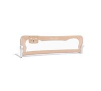 Nukido Barrière De Lit Bébé Anti-Chute 150 x 35 x 42 cm Barrière De Sécurité Pliable avec Système De Verrouillage Ceintures De Sécurité Poche Cadre Durable en Acier Beige