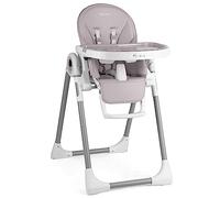 Nukido Chaise haute Belo Chiné - Plateau amovible - Réglable en hauteur sur 8 niveaux - 2 roues intégrées - Dossier et repose-pieds réglables - Facile à nettoyer