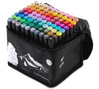 Nukido Lot de 80 marqueurs à alcool avec pochette double face étanches