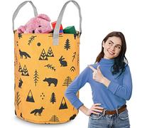 NUKIDO Panier à jouets autoportant pour chambre d'enfant Grand design enchanteur spacieux Matériau durable Facile à nettoyer Oreilles solides 100% coton 60x35cm Orange