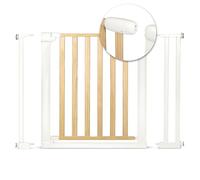 Nukido Safety Barrier, Safety Railing, Safety Railing, Safety Gate, Staircase and Stair Door, Distance Gate for Children, Child Safety, Adjustable Width 74-105 cm, Brown/White