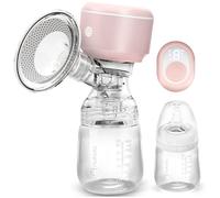 Nukido Tire-lait électrique portable 3 modes Affichage LED Sans BPA Silicone Rose Blanc