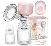 Nukido Tire-lait électrique portable 3 modes Affichage LED Sans BPA Silicone Rose Blanc