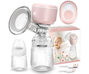 Nukido Tire-lait électrique portable 3 modes Affichage LED Sans BPA Silicone Rose Blanc