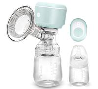 Nukido Tire-lait électrique portable 3 modes Affichage LED Sans BPA Silicone Turquoise Blanc
