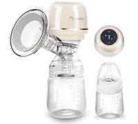 Nukido Tire-lait électrique portable 3 modes d'affichage LED sans BPA silicone blanc doré