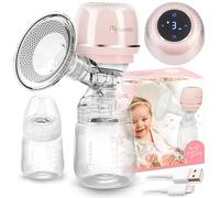 Nukido Tire-lait électrique portable 3 modes d'affichage LED sans BPA silicone rose doré