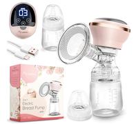 Nukido Tire-lait électrique portable 3 modes d'affichage LED sans BPA silicone rose doré