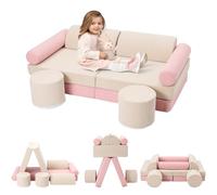 NUKied Canapé pour Enfants,Canape Enfant Convertible avec 10PCS Modules,Canapé Enfant Convient pour Une Chambre d'enfant, Un Salon, Un Jardin d'enfants, Cadeaux pour garçons et Filles