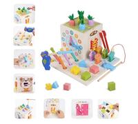NUKied Montessori Jouet Bebe 1 an |8 en 1 Cube d'activités motrices dès 1 an,Jouet de Récolte de Carottes,Cube d'activité bébé,Jouet Enfant 1 an,Jouet en Bois pour Cadeau Fille Garcon Bébés 2 3 4 Ans