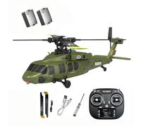 NULA K2000 UH-60 RC Hélicoptère pour Black-Hawk, 2,4 GHz 6 CH Brushless Militaire avec gyroscope 6 axes et fonction de maintien d'altitude, flux optique et vol inversé 3D One-Key - RTF