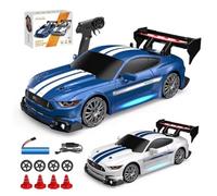 NULA Mini voiture RC Drift 1/24, 4WD télécommandée, voiture de course à grande vitesse, avec 30 km/h, 2,4 GHz, véhicule électrique avec éclairage LED pour adultes - 2 batteries