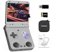 NULA Miy-oo Flip V2 Console de jeu portable rétro avec carte TF 128 Go Écran IPS 3,5" Système Linux RK3566 Quad-Core Cortex-A55 CPU Batterie 3000 mAh et émulateur de jeu WiFi