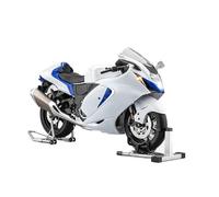 NULA Modèle de moto RC 1/6 en alliage avec fonction d'allumage, spray dynamique, échappement, éclairage LED, véhicule de course télécommandé pour les amateurs de moto RC, blanc