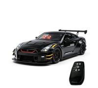 NULA Réveil de voiture de sport avec son du moteur, horloge numérique LED avec volume réglable, pulvérisation et effets de lumière, portes, capot et coffre à ouvrir, voiture télécommandée (noir)
