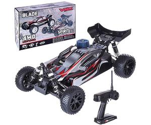 NULA Voiture radiocommandée RH1007 4WD 1:10 avec propulsion nitrique, vitesse maximale de 60 km/h, transmission à 2 vitesses et châssis en aluminium pour adultes - Version RTR