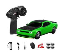 NULA Voiture télécommandée RC Drift 1:24 RTR 4WD High Speed entièrement proportionnelle avec pneus gyro, drift et course, effets de lumière LED (Q5 vert viper / D24-02)