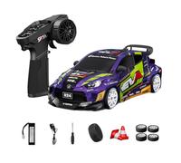 NULA Voiture télécommandée RC Drift D24 RTR 1:24, 4WD, haute vitesse, entièrement proportionnelle, avec pneus gyro, drift et course, effets de lumière LED (S1 violet/D24-03)