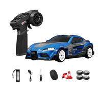 NULA Voiture télécommandée RC Drift D24 RTR 1:24 RTR 4WD High Speed avec pneus gyro, drift et course, effets de lumière LED (S3 bleu / D24-01)