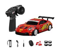 NULA Voiture télécommandée RC Drift D24 RTR 1:24 RTR 4WD High Speed avec pneus gyro, drift et course, effets de lumière LED (S3 rouge/D24-03)
